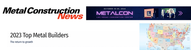 Lichtefeld, Inc. named Top 100 Metal Builders by Tonnage & Square Feet in Metal Construction News